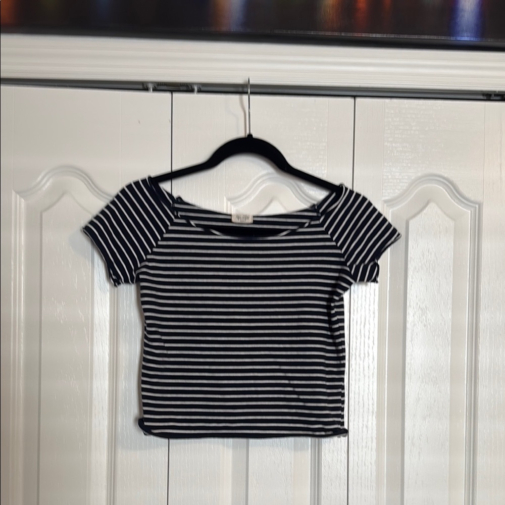 Black and White Striped Top